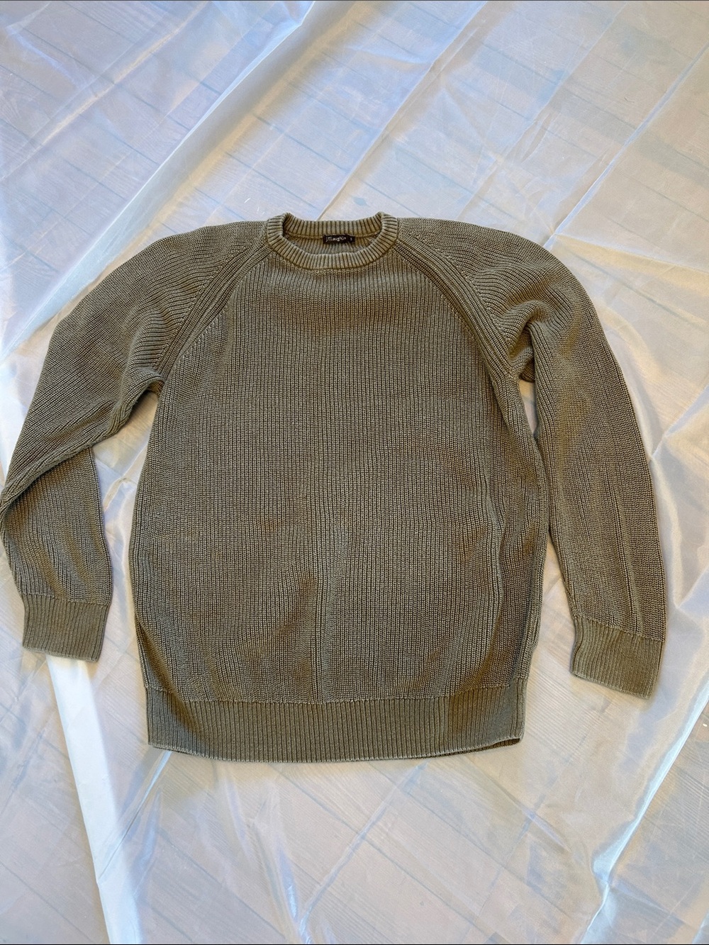 J. McLaughlin Olive Green Ribbed Crewneck Sweater